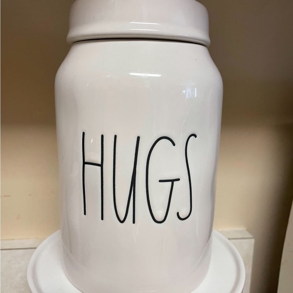 RAE DUNN HUGS canister with heart. Full size. Never used. No chips or breaks - Picture 2 of 6